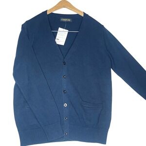 NWT CAMPURE Womens Navy Blue Button Front V Neck Cardigan Sweater Size Medium